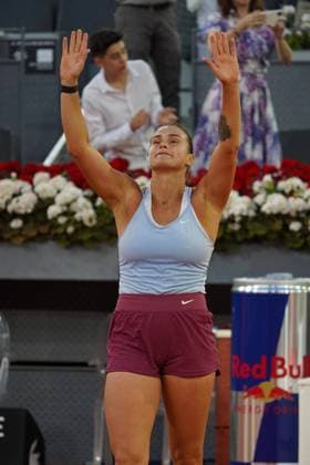 Iga Swiatek (POL) vs Aryna Sabalenka (BY) during the women s tennis final of the Mutua Madrid Open, Madrid May 06, 2023 Cordon Press