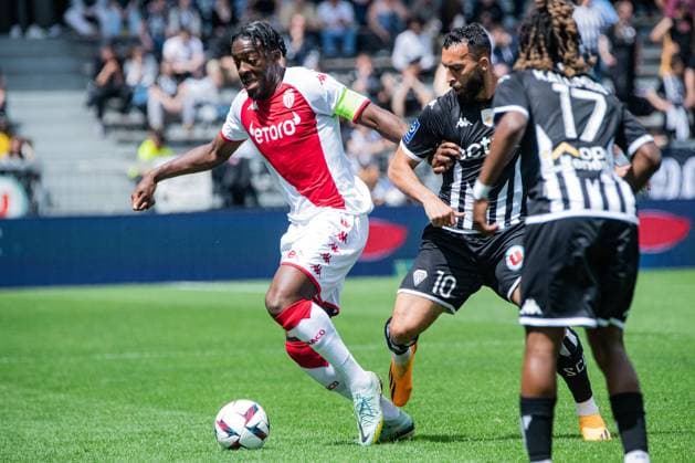 Axel Disasi (AS Monaco) FOOTBALL : Angers SCO vs AS Monaco - Ligue 1 - Journee 34 - 07 05 2023 BaptisteAutissier Panoramic 