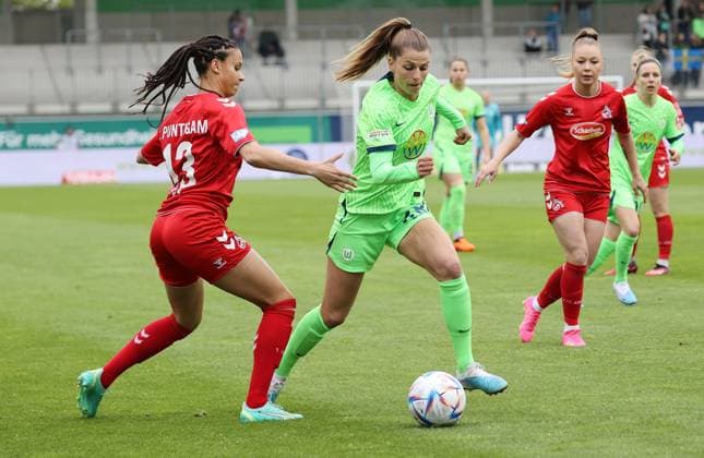 VfL Wolfsburg Frauen vs 1. FC Köln Wolfsburg, 07.05.2023, Fußball, Frauen, Saison 22 23, Flyeralarm Bundesliga, 19. Spieltag, VfL Wolfsburg vs 1. FC Köln, Bild zeigt: Tabea Waßmuth (VfL, 28) Wolfsburg