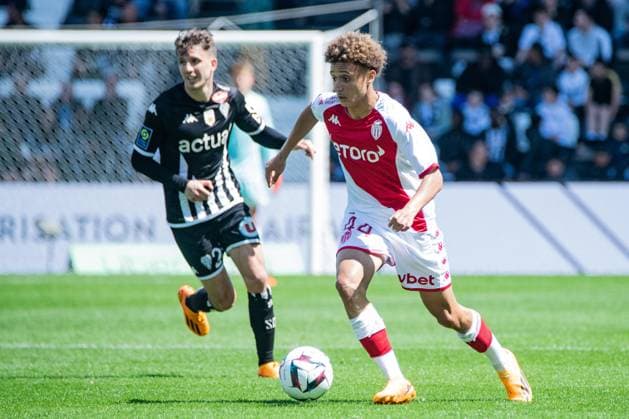 Eliese Ben Seghir (AS Monaco) FOOTBALL : Angers SCO vs AS Monaco - Ligue 1 - Journee 34 - 07 05 2023 BaptisteAutissier Panoramic 