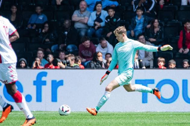 Alexander Nübel (AS Monaco) FOOTBALL : Angers SCO vs AS Monaco - Ligue 1 - Journee 34 - 07 05 2023 BaptisteAutissier Panoramic 