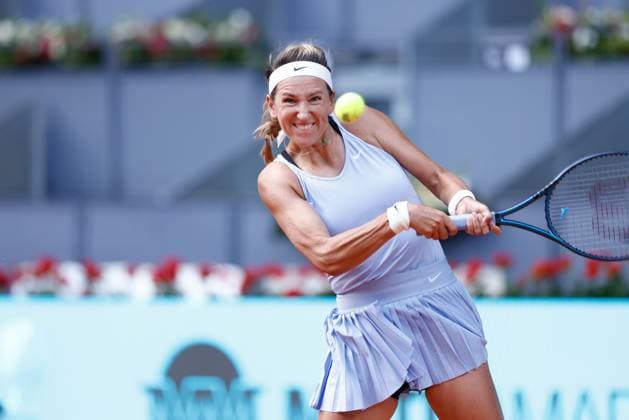 May 7, 2023, MADRID, MADRID, SPAIN: Victoria Azarenka of Belarus plays doubles with Beatriz Haddad Maia of Brazil against Coco Gauff and Jessica Pegula of United States during the Doubles Final Women match during Mutua Madrid Open 2023 celebrated at Caja Magica on May 07, 2023 in Madrid, Spain. MADRID SPAIN - ZUMAa181 20230507_zaa_a181_108 Copyright: xOscarxJ.xBarrosox