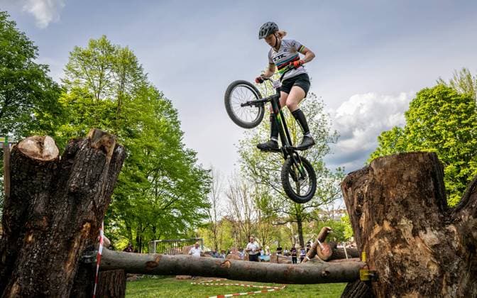 Deutsche Meisterschaft 2023 Fahrradtrial; Wiesloch (Deutschland), 06.05.2023 Nina REICHENBACH (RSC Bretten) bei der Trial-DM 2023 beim MSC Schatthausen Copyright: xBEAUTIFULxSPORTS Meurerx
