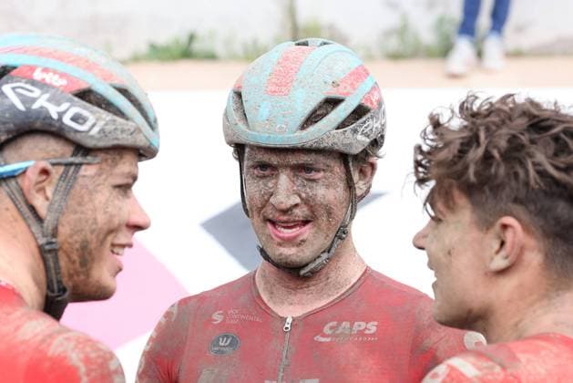 Tijl De Decker (Lotto Dstny Development Team) durant la course Paris-Roubaix Espoirs U23, le 7 mai 2023 CYCLISME : Paris-Roubaix Espoirs - 07 05 2023 LaurentSanson Panoramic 