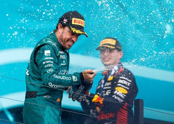 14 Fernando Alonso (ESP, Aston Martin Aramco Cognizant F1 Team), F1 Grand Prix of Miami at Miami International Autodrome on May 7, 2023 in Miami, United States of America. (Photo by HOCH ZWEI) Miami United States of America