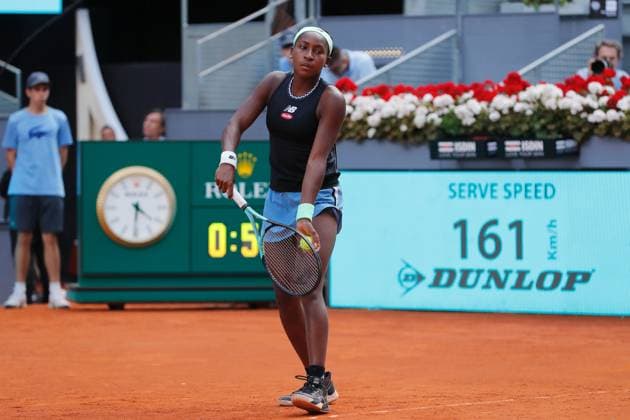 Coco Gauff (USA), MAY 7, 2023 - Tennis : Coco Gauff during doubles final match against Victoria Azarenka and Beatriz Haddad Maia on the WTA, Tennis Damen 1000 tournaments Mutua Madrid Open tennis tournament at the Caja Magica in Madrid, Spain. Noxthirdxpartyxsales  (217897337)