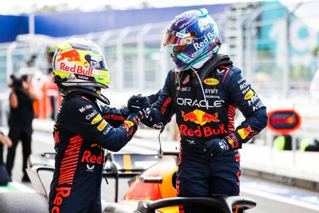 11 Sergio Perez (MEX, Oracle Red Bull Racing), 1 Max Verstappen (NLD, Oracle Red Bull Racing), F1 Grand Prix of Miami at Miami International Autodrome on May 7, 2023 in Miami, United States of America. (Photo by HOCH ZWEI) Miami United States of America