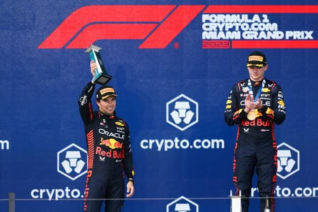11 Sergio Perez (MEX, Oracle Red Bull Racing), 1 Max Verstappen (NLD, Oracle Red Bull Racing), F1 Grand Prix of Miami at Miami International Autodrome on May 7, 2023 in Miami, United States of America. (Photo by HOCH ZWEI) Miami United States of America