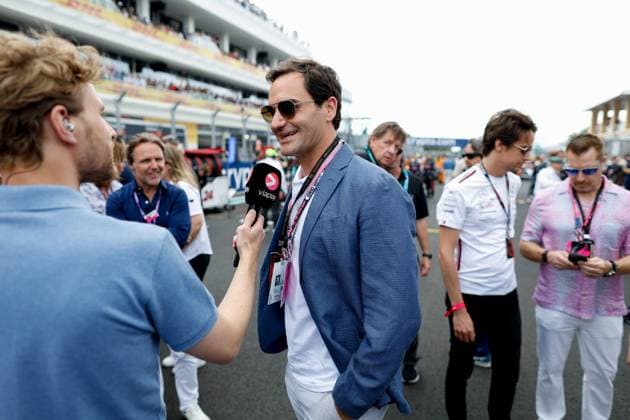 Roger Federer, F1 Grand Prix of Miami at Miami International Autodrome on May 7, 2023 in Miami, United States of America. (Photo by HOCH ZWEI) Miami United States of America