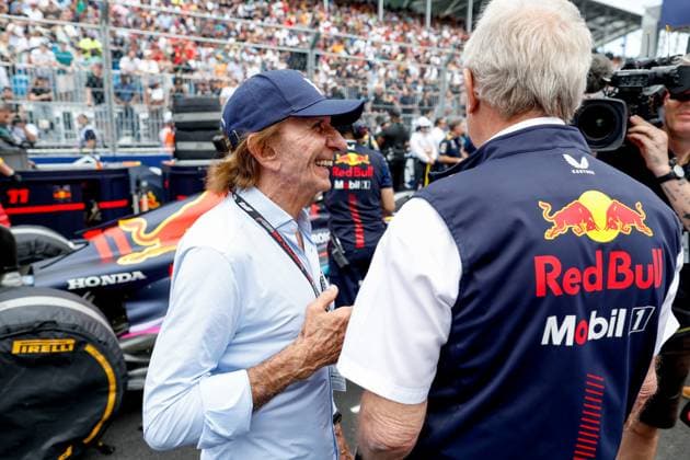 Emerson Fittipaldi (BRA), Dr. Helmut Marko (AUT, Oracle Red Bull Racing), F1 Grand Prix of Miami at Miami International Autodrome on May 7, 2023 in Miami, United States of America. (Photo by HOCH ZWEI) Miami United States of America