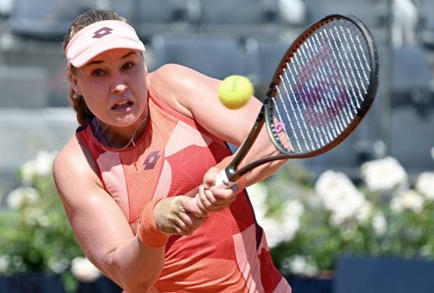 May 9, 2023, ROME: Anna Blinkova of Russia in action during her women s singles first round match against Mayar Sherif of Egypt at the Italian Open tennis tournament in Rome, Italy, 09 May 2023. ANSA ETTORE FERRARI ROME - ZUMAa110 20230509_zaf_a110_003 Copyright: xEttorexFerrarix
