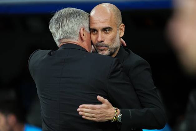 Sport Themen der Woche KW19 Sport Bilder des Tages Mandatory Credit: Photo by Bagu Blanco Pressinphoto Shutterstock (13906170bv) Manchester City head coach Josep Guardiola and Real Madrid head coach Carlo Ancelotti Real Madrid v Manchester City, UEFA Champions League, semi-finals, 1st leg. Football, Santiago Bernabeu Stadium, Madrid, Spain - 9 May 2023 Editorial use only Real Madrid v Manchester City, UEFA Champions League, semi-finals, 1st leg. Football, Santiago Bernabeu Stadium, Madrid, Spain - 9 May 2023 Editorial use only  Copyright: xBaguxBlanco Pressinphoto Shutterstockx 13906170bv