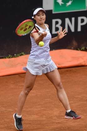 Nao Hibino of Japan during her match against Ana Bogdan of Romania at the Internazionali BNL d Italia tennis tournament at Foro Italico in Rome, Italy on May 10th, 2023. antoniettaxbaldassarre