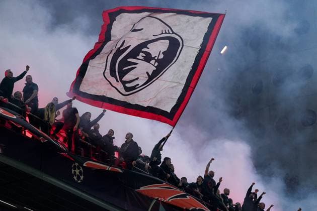 AC Milan v FC Internazionale : Semi-Final first Leg - UEFA Champions League Supporters of AC Milan during the UEFA Champions League semi-final first leg match between AC Milan and FC Internazionale at Stadio Giuseppe Meazza, on 10 May, 2023 in Milan, Italy. Milan Milan Italy  Copyright: xGiuseppexMaffiax originalFilename:maffia-acmilanv270908_np50T.jpg