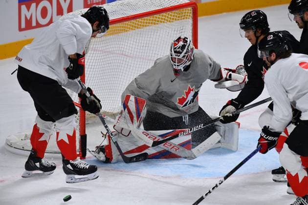 RIGA, LATVIA - MAY 11, 2022: Practice team Canada. IIHF 2023 Ice hockey, Eishockey World Championship, WM, Weltmeisterschaft  Copyright: xVITALIIxKLIUIEVx