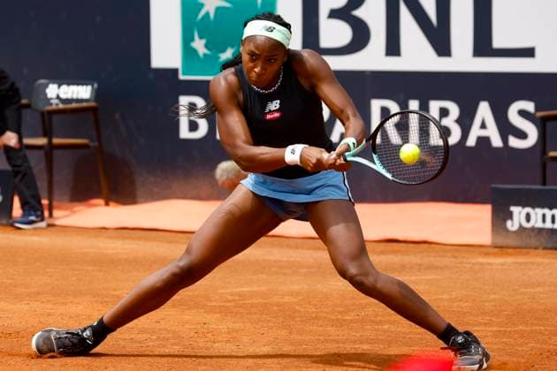 May 11, 2023, ROME, ITALY: Coco Gauff of the US in action during his woman s singles second round match against Yulia Putinseva of Kazakhstan (not pictured) at the Italian Open tennis tournament in Rome, Italy, 11 May 2023..ANSA FABIO FRUSTACI ROME ITALY - ZUMAa110 20230511_zaf_a110_019 Copyright: xFabioxFrustacix