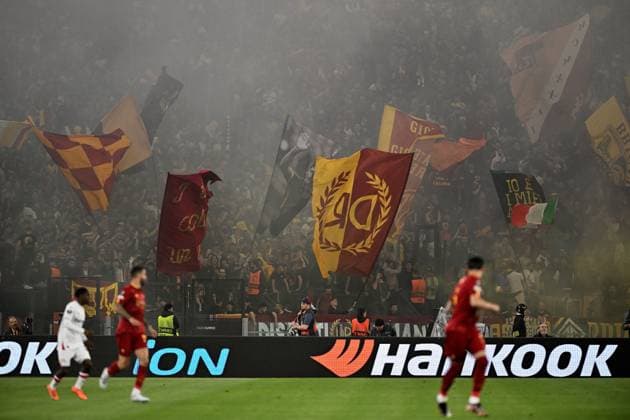 AS Roma supporters during the UEFA Europa League match between AS Roma and Bayer Leverkusen at Stadio Olimpico on May 11, 2023 in Rome, Italy.  Copyright: xGennaroxMasi LiveMediax xipa-agex xLivexMediax 0 IPA_IPA37876921