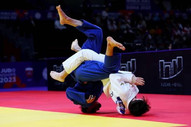 Sport Themen der Woche KW19 Sport Bilder des Tages (L-R) Lasha Bekauri (GEO), Sanshiro Murao (JPN), MAY 11, 2023 -Judo : World Judo Championships Doha 2023 Men s -90kg Semi-final match at Ali Bin Hamad Al Attiyah Arena, Doha, Qatar. Noxthirdxpartyxsales  (218228844)