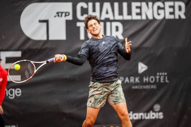 Sport Bilder des Tages TENNIS - ATP, Tennis Herren DANUBE Upper Austria Open MAUTHAUSEN,AUSTRIA,12.MAY.23 - TENNIS - ATP Challenger Tour, DANUBE Upper Austria Open. Image shows Dominic Thiem (AUT).  GEPAxpictures xManfredxBinder
