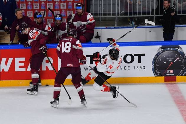 LATVIA, RIGA - 12.05.23: Game Latvia - Canada. IIHF 2023 Ice hockey, Eishockey World Championship, WM, Weltmeisterschaft  Copyright: xVITALIIxKLIUIEVx