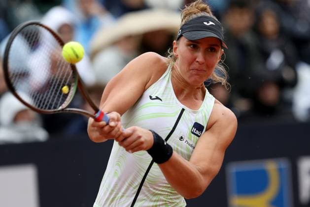 Rome, Italy 13.05.2023: Match between M.Linette of Poland again Haddad Maia of Brazil the Internazionali BNL d Italia tennis tournament at Foro Italico in Rome, Italy on May 13th, 2023.  Copyright: xmarcoxiacobuccix xipa-agency.netx xmarcoxiacobuccix 0 IPA_IPA37918122