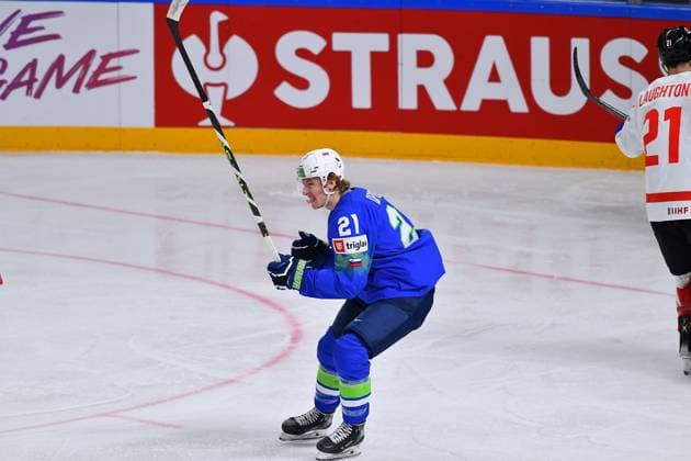 LATVIA, RIGA - 14.05.23: DROZG Jan. Game Slovenia vs Canada. IIHF 2023 Ice hockey, Eishockey World Championship, WM, Weltmeisterschaft at Arena Riga  Copyright: xVITALIIxKLIUIEVx