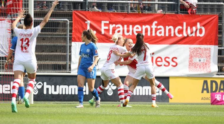 Torjubel Köln 1-0, 1. FC Köln - SV Meppen, Flyeralarm Frauen Bundesliga, 20. Spieltag, Köln, Deutschland, 14.05.2023.