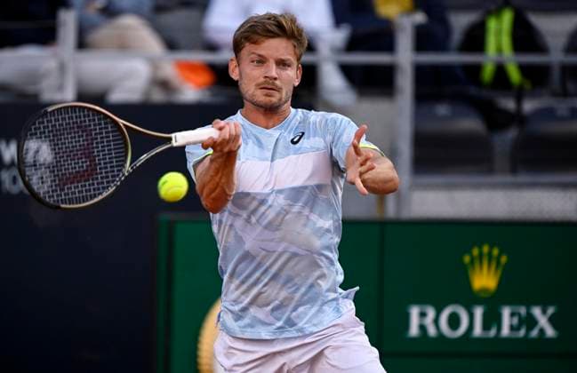 Sport Themen der Woche KW19 May 14, 2023, Rome, Italy: David Goffin of Belgium in action during his men s singles second round match against Aleksander Zverev of Germany (not pictured) at the Italian Open tennis tournament in Rome, Italy, 14 May 2023. ANSA RICCARDO ANTIMIANI Italian Open tennis tournament - Zverev vs Goffin  - ZUMAa110 20230514_zaf_a110_147 Copyright: xRiccardoxAntimianix