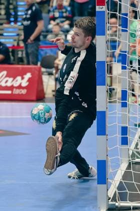 GER, LIQUI MOLY HBL, Bergischer HC vs. Fuechse Berlin 14.05.2023, Mitsubishi Electric HALLE, Duesseldorf, GER, LIQUI MOLY HBL, Bergischer HC vs. Fuechse Berlin , im Bild: Christopher Rudeck Torwart (BHC 1), haelt fast alles