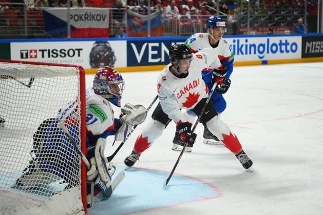 LATVIA, RIGA - 15.05.23: GLASS Cody. Game Slovakia vs Canada. IIHF 2023 Ice hockey, Eishockey World Championship, WM, Weltmeisterschaft at Arena Riga  Copyright: xVITALIIxKLIUIEVx
