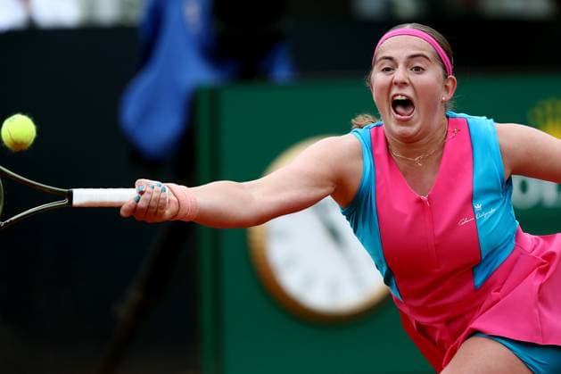 Rome, Italy 15.05.2023: J.Ostapenko of Latvia during the match against D.Kasatkina of Russia at the Women™s Internazionali BNL d Italia, ATP, Tennis Herren 1000, day 7, tennis tournament at Foro Italico in Rome, Italy on May 15th, 2023.  Copyright: xmarcoxiacobuccix xipa-agency.netx xmarcoxiacobuccix 0 IPA_IPA37952283