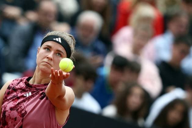 Rome, Italy 16.05.2023: K.Muchova during the match against Paula Badosa of Spain at the Women™s Internazionali BNL d Italia, ATP, Tennis Herren 1000, day 7, tennis tournament at Foro Italico in Rome, Italy on May 16th, 2023.  Copyright: xmarcoxiacobuccix xipa-agency.netx xmarcoxiacobuccix 0 IPA_IPA37975416