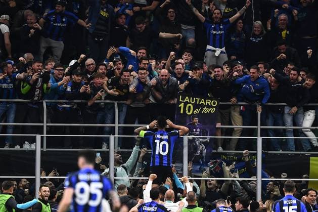 Sport Bilder des Tages Mg Milano 16 05 2023 - Champions League Inter-Milan foto Matteo Gribaudi Image nella foto: esultanza gol Lautaro Martinez 