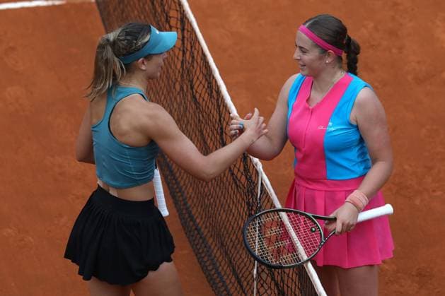 Rome, Italy 17.05.2023: JeÄ¼ena Ostapenko of Lettonia during the match against Paula Badosa of Spain at the Women™s Internazionali BNL d Italia, WTA, Tennis Damen 1000, tennis tournament at Foro Italico in Rome, Italy on May 17th, 2023.  Copyright: xmarcoxiacobuccix xipa-agency.netx xmarcoxiacobuccix 0 IPA_IPA38001965