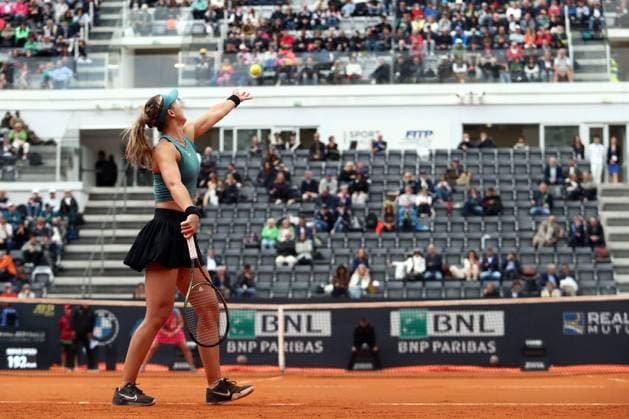 Sport Bilder des Tages Rome, Italy 17.05.2023: Paula Badosa of Spain during the match against JeÄ¼ena Ostapenko of Lettonia Paula Badosa of Spain at the Women™s Internazionali BNL d Italia, WTA, Tennis Damen 1000, tennis tournament at Foro Italico in Rome, Italy on May 17th, 2023.  Copyright: xmarcoxiacobuccix xipa-agency.netx xmarcoxiacobuccix 0 IPA_IPA38001978