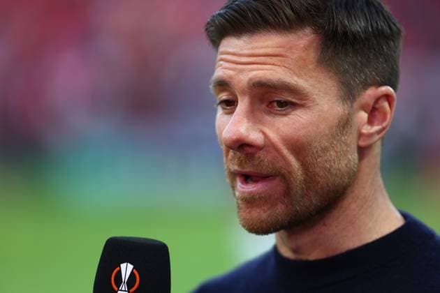 Cheftrainer Xabi Alonso (Bayer 04 Leverkusen) Bayer 04 Leverkusen vs. AS Roma, Fussball, Europaleague, Halbfinale, Rueckspiel, Spielzeit 2022 2023, 18.05.2023 Foto: kolbert-press Ant Palmer Leverkusen NRW Deutschland