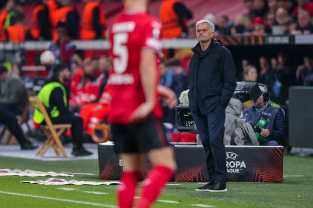 18.05.2023, Fussball, Saison 2022 2023, UEFA Europa League, Halbfinale, UEL, Bayer 04 Leverkusen - AS Rom, Cheftrainer Jose Mourinho (AS Rom), Leverkusen BayArena NRW Deutschland xRHR-FOTO DEx Copyright: RHR-FOTO DennisxEwertx RHR-FOTO DE