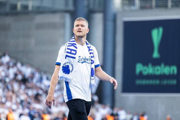 FC Copenhagen win the Danish Cup final 2022-23, Copenhagen, Denmark Copenhagen, Denmark. 18th, May 2023. Andreas Cornelius of FC Copenhagen seen celebrating after winning the Danish cup final between Aalborg Boldklub and FC Copenhagen at Parken in Copenhagen. Copenhagen Denmark  Copyright: xGonzalesxPhoto DejanxObretkovicx