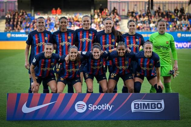 Spanish football Primeira Division Women match - Bercelona Fem vs Real Madrid Fem Player of FC Barcelona, Barca line up during a Liga F match between FC Barcelona Femeni - Real Madrid Fem at Estadi Johan Cruyff, in Barcelona, Spain on March 25, 2023. (Photo Felipe Mondino) Barcelona Johan Cruyff Stadium Spain Copyright: xFelipexMondinox xLiveMediax