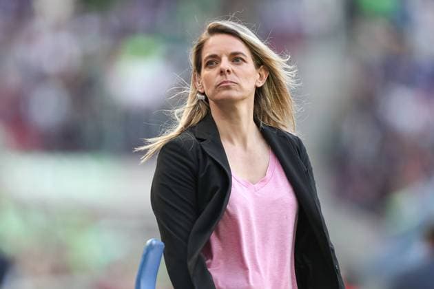 Germany, Köln, 18.05.2023, RheinEnergieStadion, VfL Wolfsburg - SC Freiburg - DFB Pokal der Frauen, Nia Kuenzer looks on Cologne RheinEnergieStadion North Rhine-Westfalia Germany