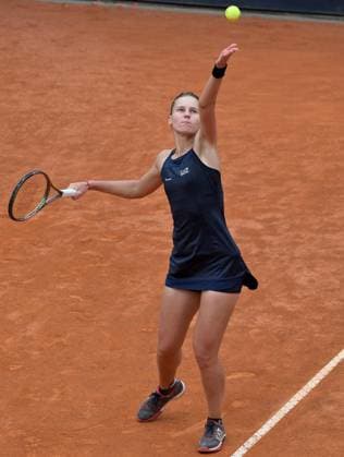 May 19, 2023, ROME: Veronika Kudermetova of Russia in action during her women s singles semifinal match against Anhelina Kalinina of Ukraine (not pictured) at the Italian Open tennis tournament in Rome, Italy, 19 May 2023. ANSA ETTORE FERRARI ROME - ZUMAa110 20230519_zaf_a110_042 Copyright: xEttorexFerrarix