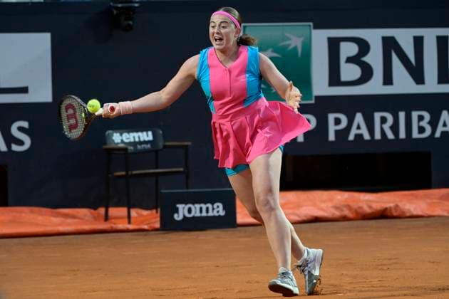 Photo Fabrizio Corradetti LaPresse May 19 2023 Rome, Italy Tennis Elena Rybakina (KAZ) vs Jelena Ostapenko (LAT) In the pic: Jelena Ostapenko (LAT)  Copyright: xFabrizioxCorradettix xLaPressex