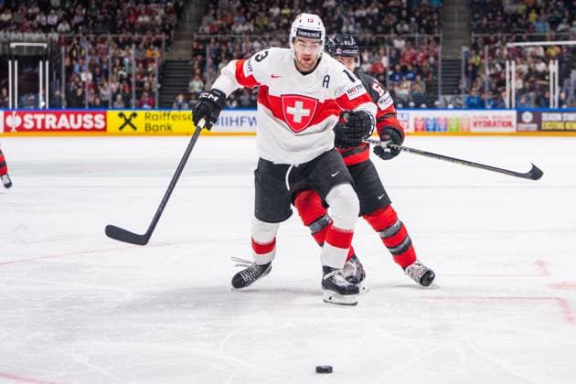 RIGA, LATVIA - MAY 20: Nico Hischier of Switzerland in action during the 2023 IIHF Ice hockey, Eishockey World Championship, WM, Weltmeisterschaft Finland - Latvia game between Canada Switzerland at Arena Riga on May 20, 2023 in Riga, Latvia. Riga Arena Riga Latvia Copyright: xJustPictures.ch JarixPestelaccix