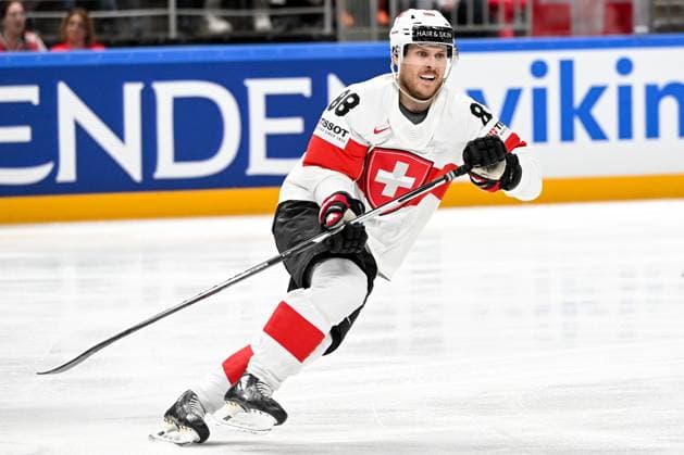 RIGA, LATVIA - MAY 20: Christoph Bertschy of Switzerland in action during the 2023 IIHF Ice hockey, Eishockey World Championship, WM, Weltmeisterschaft Finland - Latvia game between Canada Switzerland at Arena Riga on May 20, 2023 in Riga, Latvia. Riga Arena Riga Latvia Copyright: xJustPictures.ch AndreaxBrancax