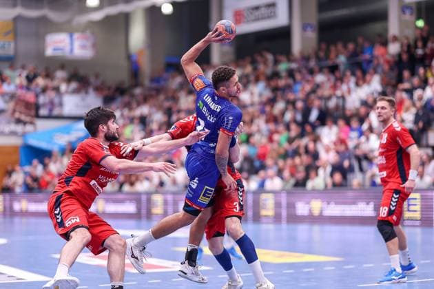 Guilherme Linhares de Souza (HBW Balingen-Weilstetten, 11)¨¨HBW Balingen-Weilstetten vs. SG BBM Bietigheim, Handball, 2. Bundesliga, 35.Spieltag, Spielzeit 2022 2023, 20.05.2023, ¨¨ HBW Balingen-Weilstetten vs. SG BBM Bietigheim, Handball, 2. Bundesliga, 35.Spieltag, Spielzeit 2022 2023, 20.05.2023 Balingen