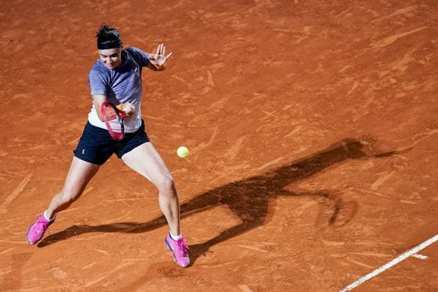Internazionali BNL D™Italia 2023 - Day Thirteen Anhelina Kalinina of Ukraine in action during the Women™s Singles Final match against Elena Rybakina of Kazakistan during Day Thirteen of the Internazionali BNL D Italia 2023 at Foro Italico on May 20, 2023 in Rome, Italy Rome Rome Italy  Copyright: xGiuseppexMaffiax originalFilename:maffia-internaz230520_npqKc.jpg