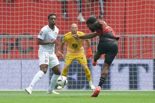 Terem Moffi (OGC Nice) FOOTBALL : OGC Nice vs Toulouse - Ligue 1 Uber Eats - Nice - 21 05 2023 NorbertScanella Panoramic 