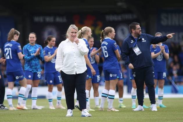 London, May 21st 2023: Emma Hayes (Chelsea Manager) at full time during the Barclays FA Womens Super League game between Chelsea and Arsenal at Kingsmeadow, London, England. (Pedro Soares SPP) Copyright: xPedroxSoaresx xSPPx spp-en-PeSoSp-Chelsea v Arsenal0096