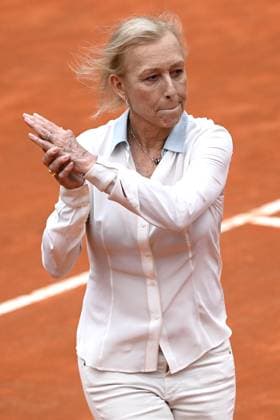 Martina Navratilova receives golden racket at the Internazionali BNL d Italia tennis tournament at Foro Italico in Rome, Italy on May 21th, 2023. antoniettaxbaldassarre