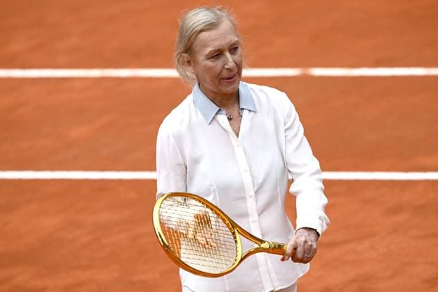 Martina Navratilova receives golden racket at the Internazionali BNL d Italia tennis tournament at Foro Italico in Rome, Italy on May 21th, 2023. antoniettaxbaldassarre
